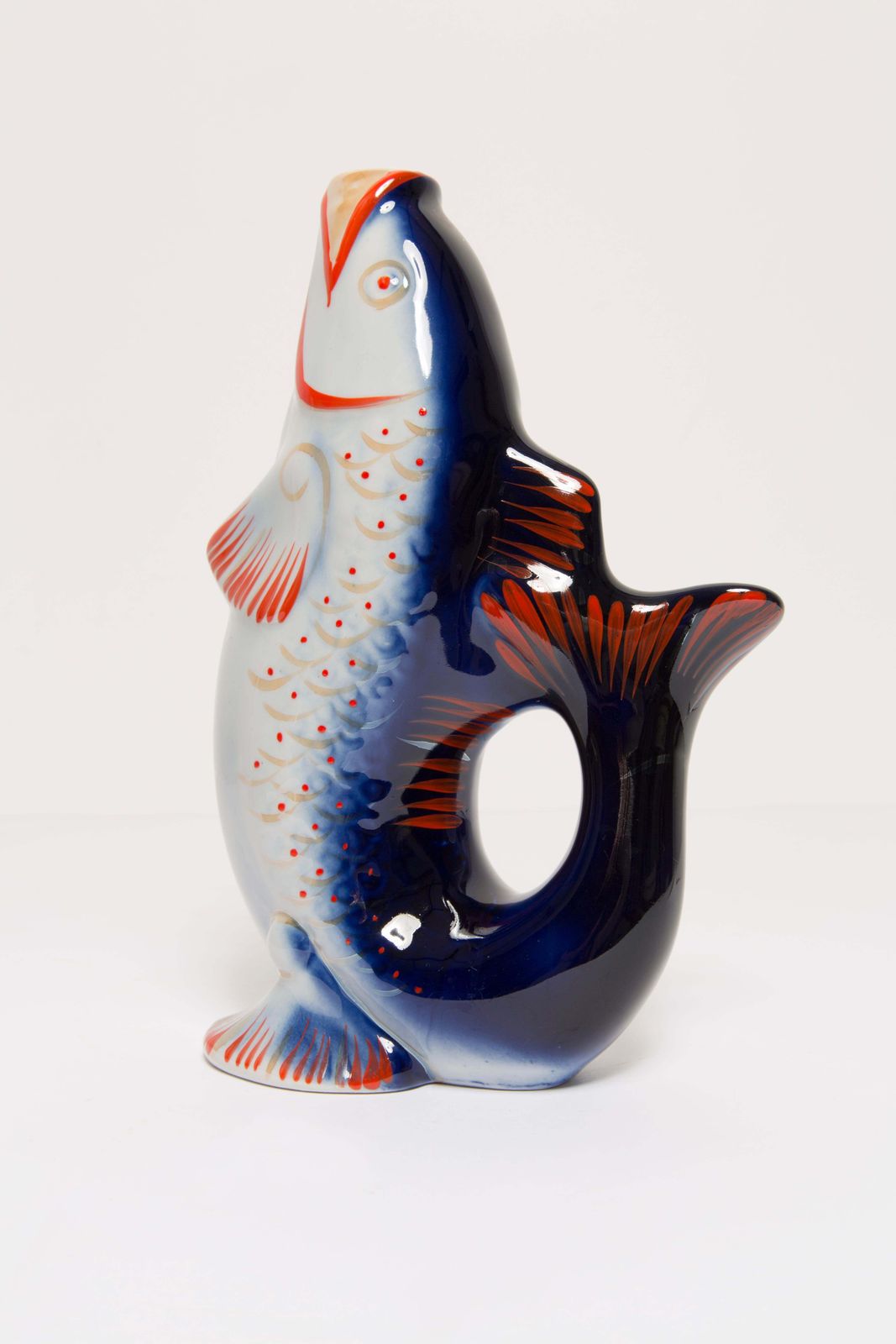 340.0 Blue Fish Glass Decanter And Glasses, 20th Century, Europe, 1960s photo