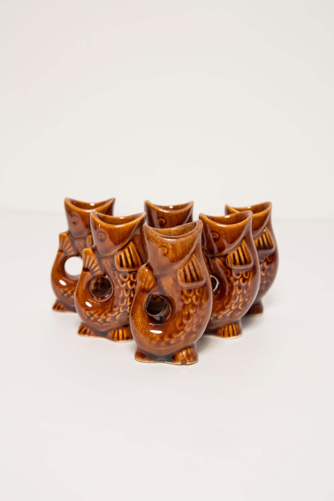 photo vinterior Brown Fish Glass Decanter And Glasses, 20th Century, Europe, 1960s
