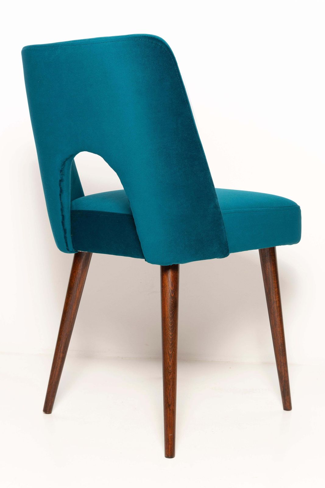 Mid Century Emerald Green Velvet 'Shell' Chair, Europe, 1960s photo vintage