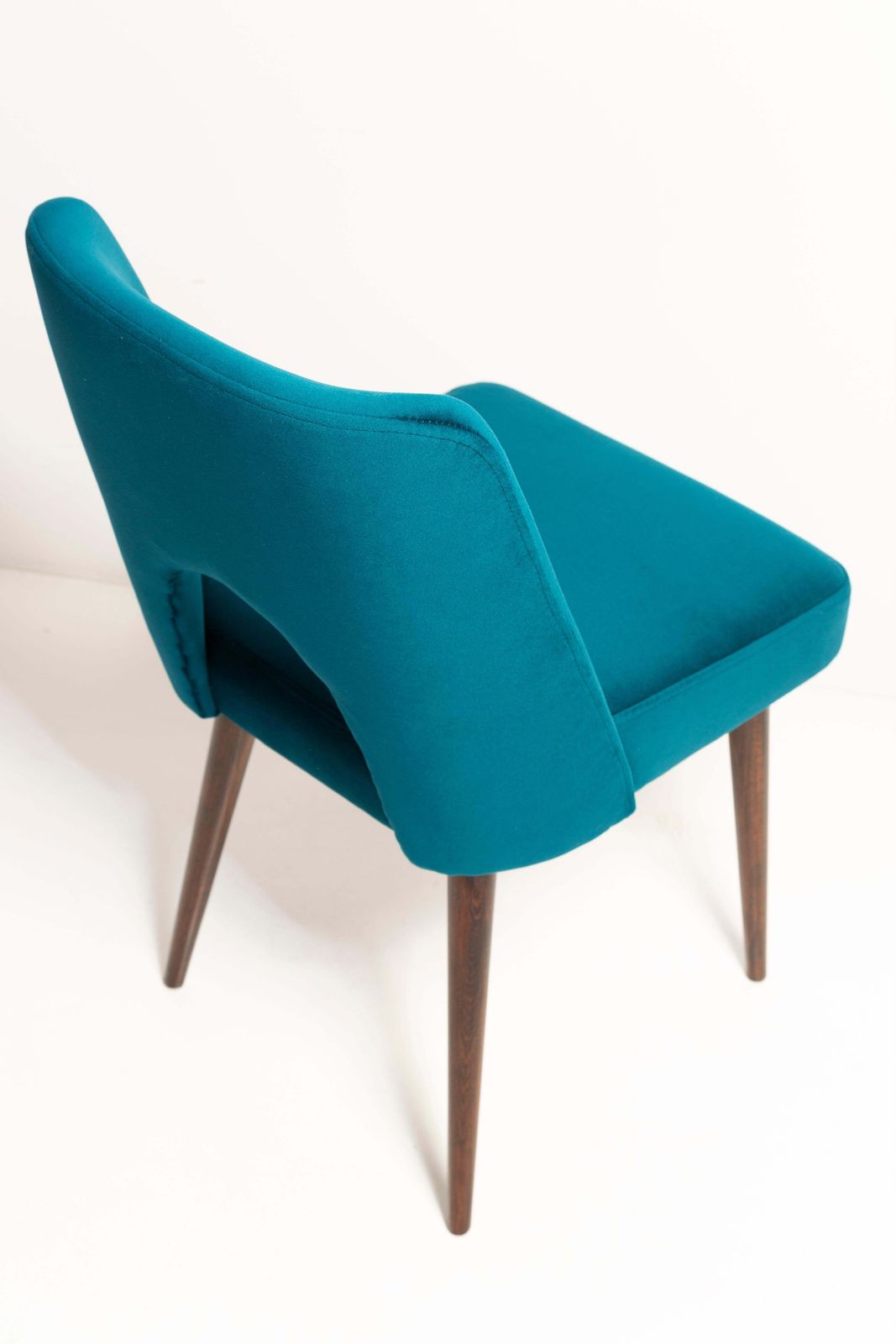 photo for sale Mid Century Emerald Green Velvet 'Shell' Chair, Europe, 1960s