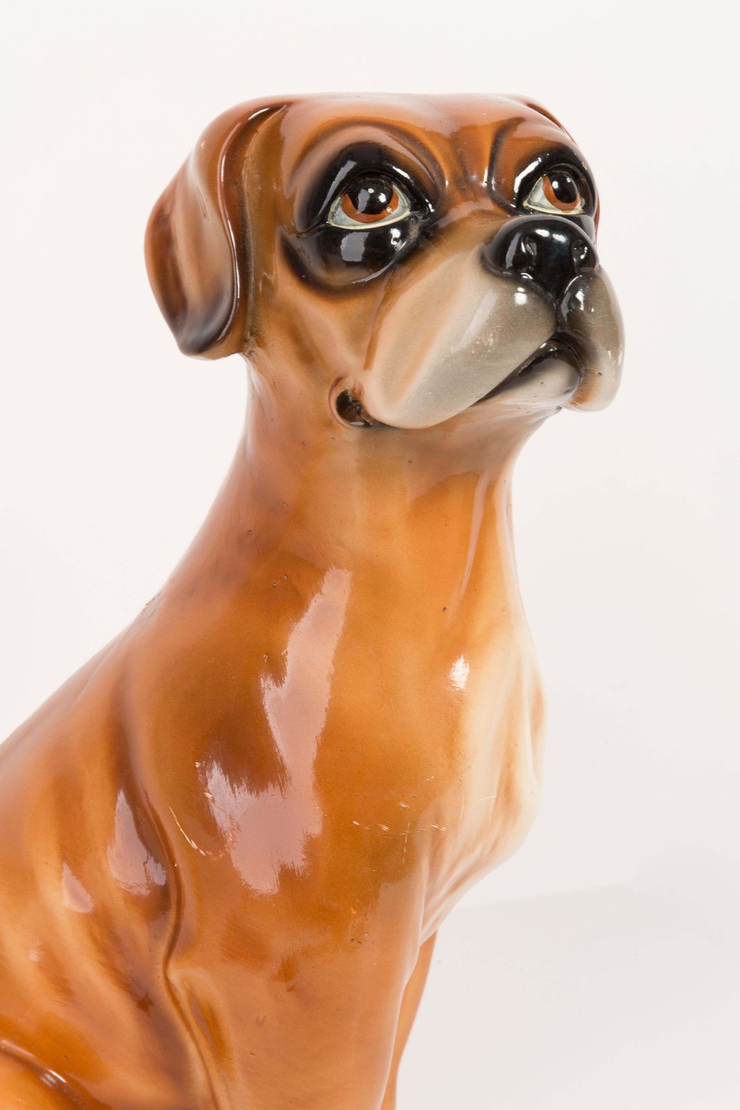 Art Rare Ceramic Boxer Dog Decorative Sculpture, Italy, 1960s photo