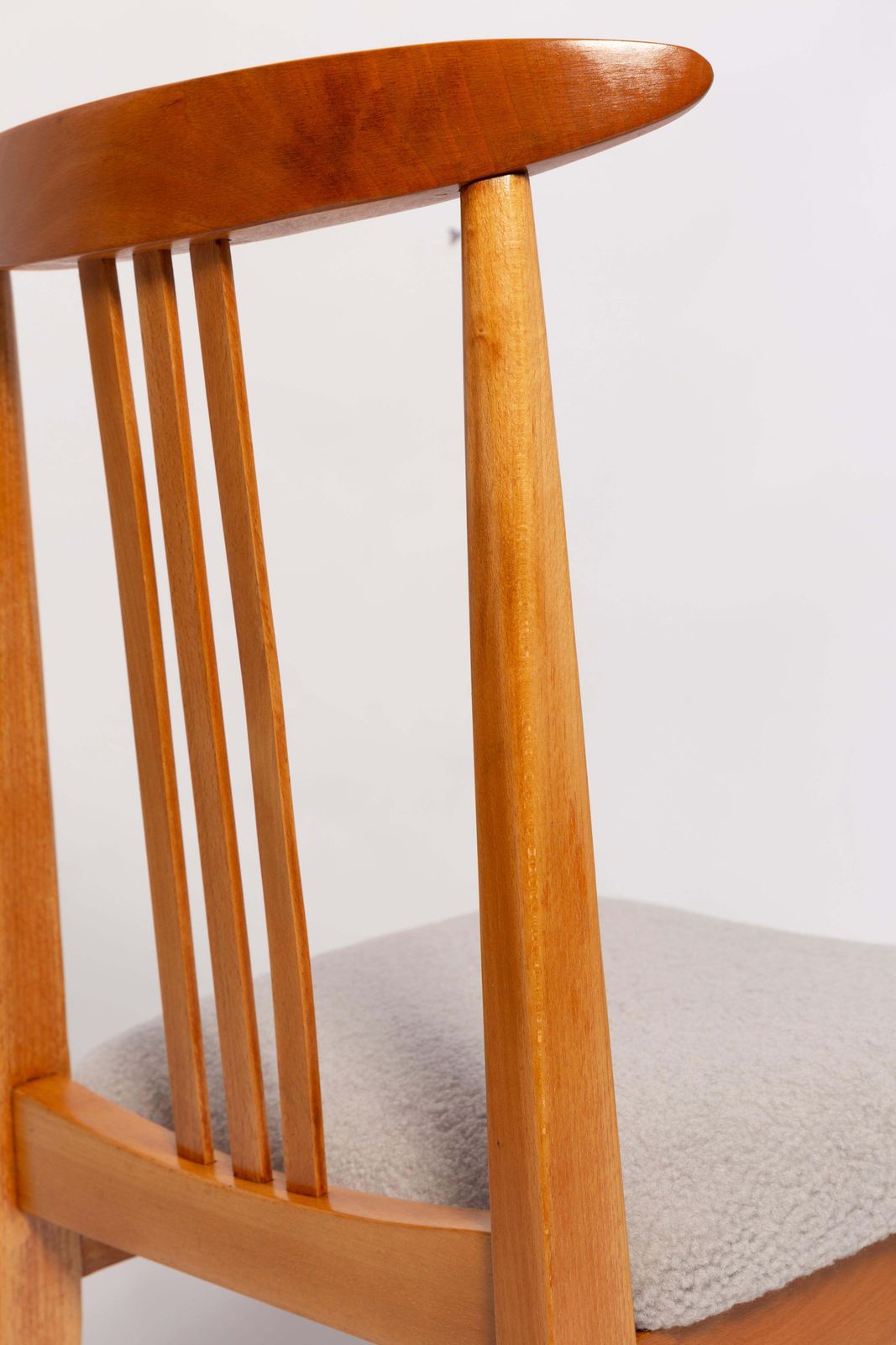 Mid Century Linnen Bouclé Fauteuil, Licht Hout, M. Zielinski, Europa, Jaren 1960 photo 510.0