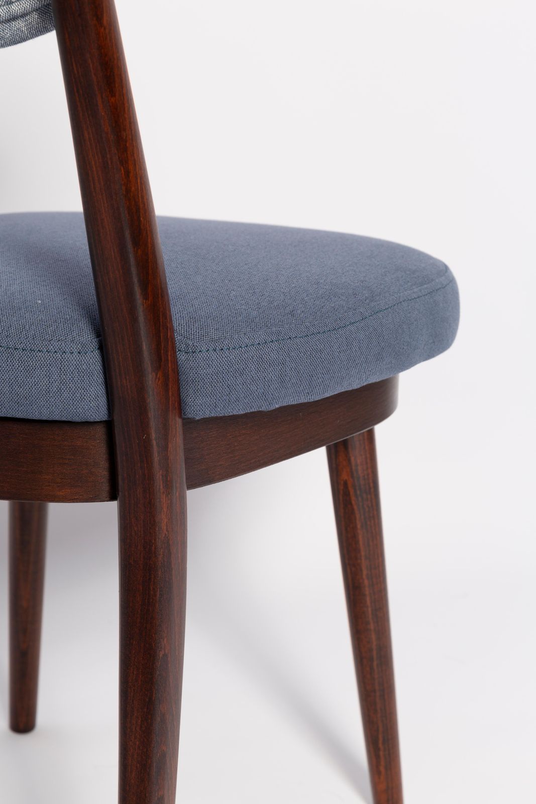 photo for sale Mid Century Light And Medium Blue Denim Heart Chair, Europe, 1960s