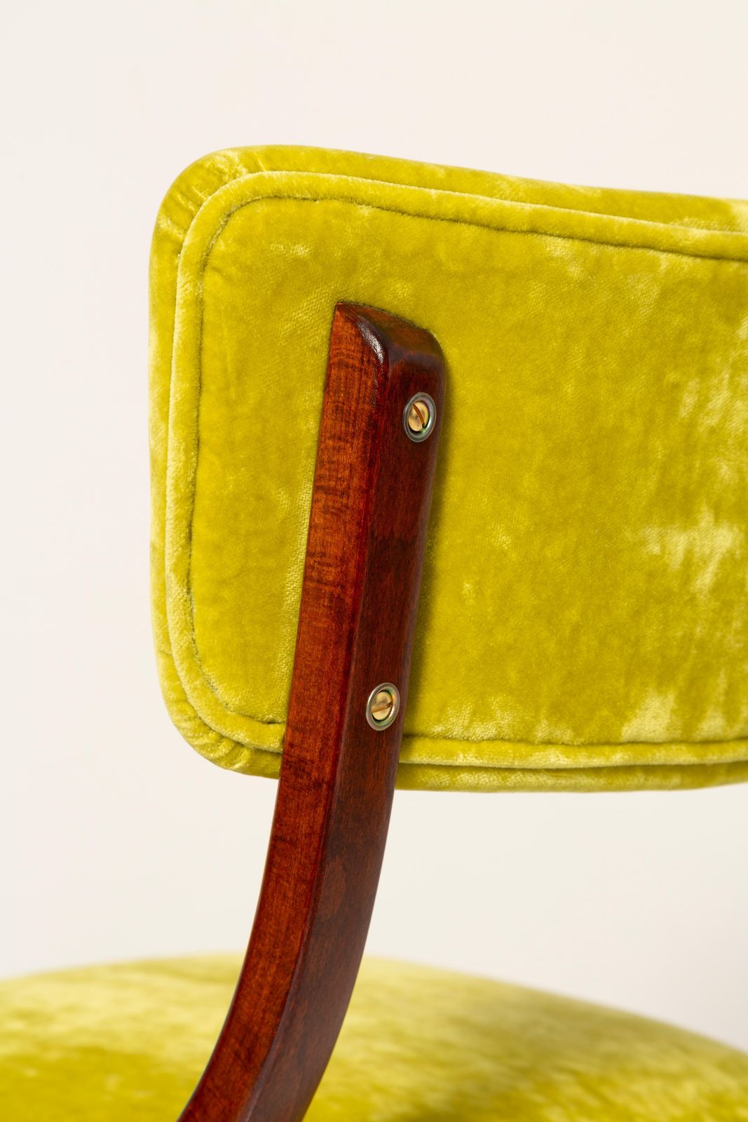 Furniture Mid Century Modern Bumerang Chair, Lime Velvet Plushy Fr Dedar, Poland, 1960s photo