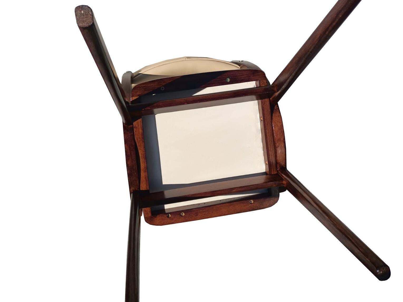 Mid Century Modern Bumerang Chair, Light Creme Leather, Poland, 1960s photo buy