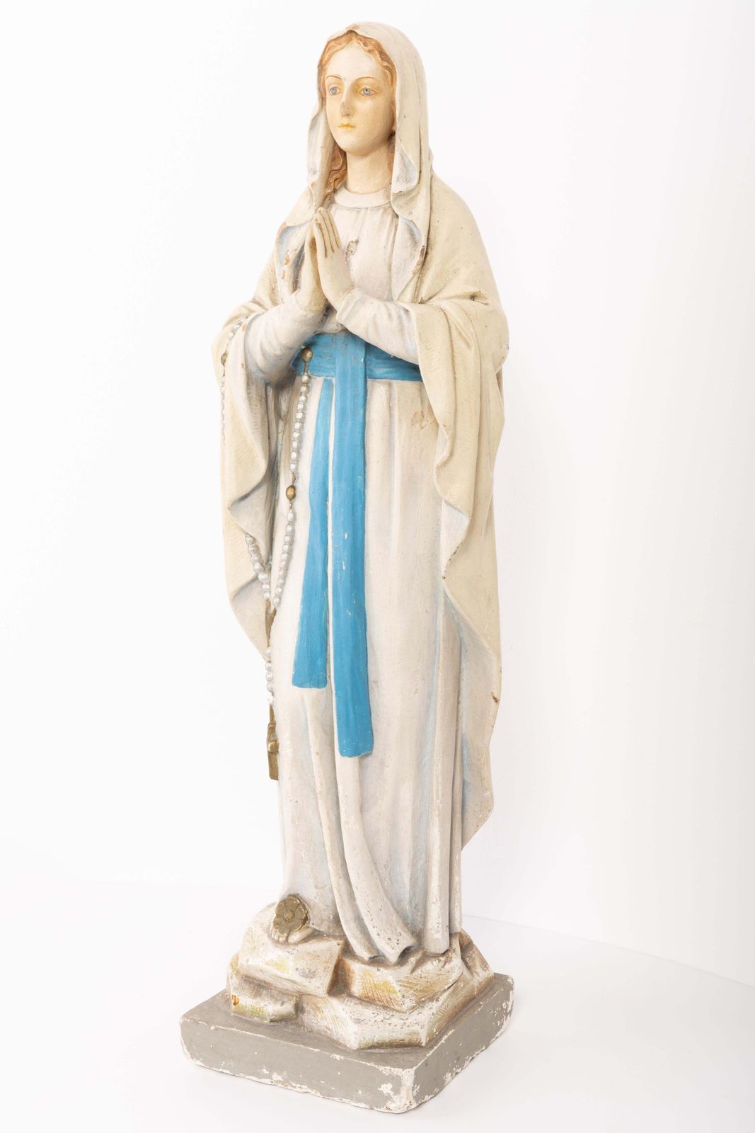 Mid Century Gipsen Sculptuur Van De Heilige Maria, Italië, 1952 photo Kunst
