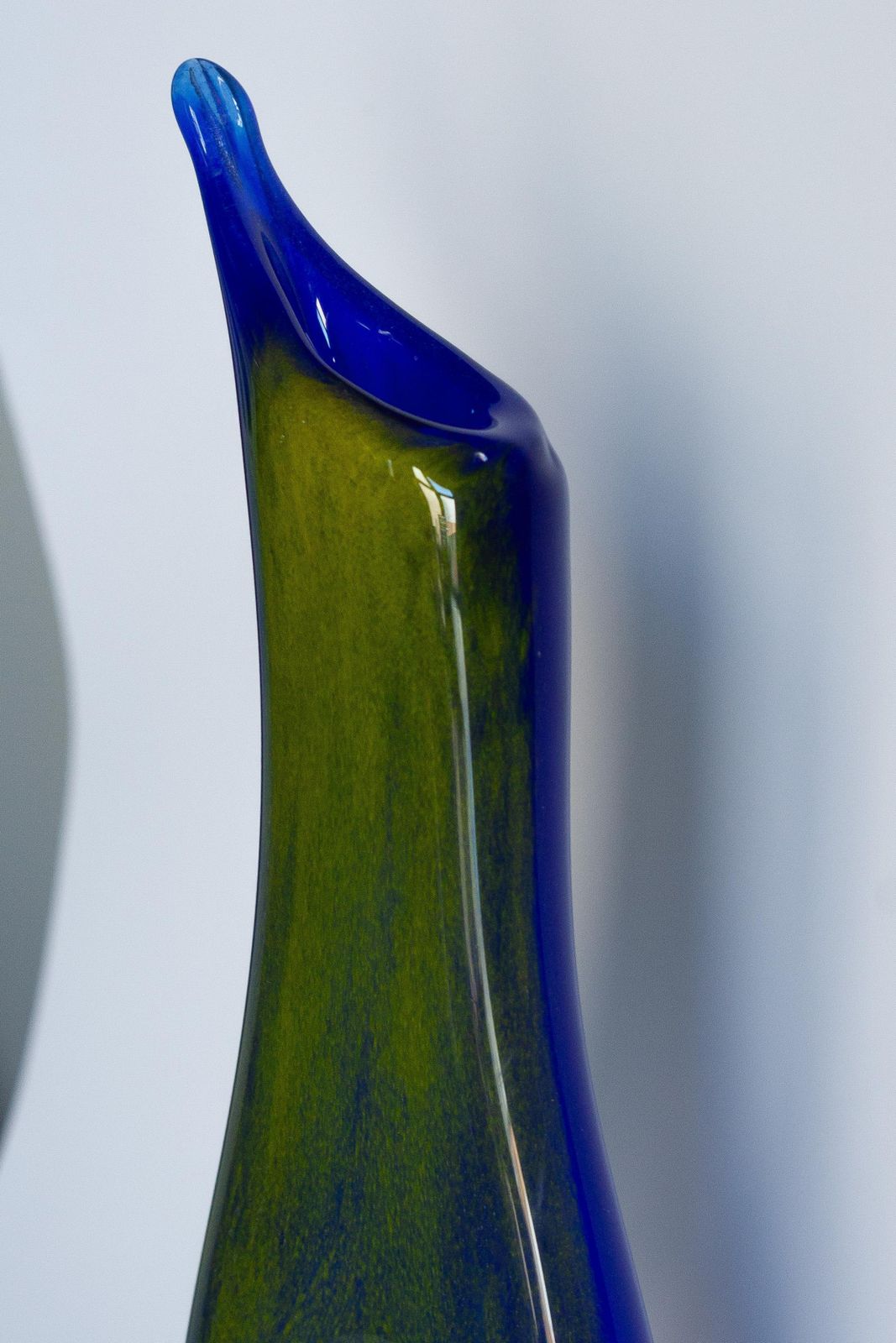 Mid Century Ultramarine Blue And Yellow Artistic Vase, Europe, 1960s photo vinterior