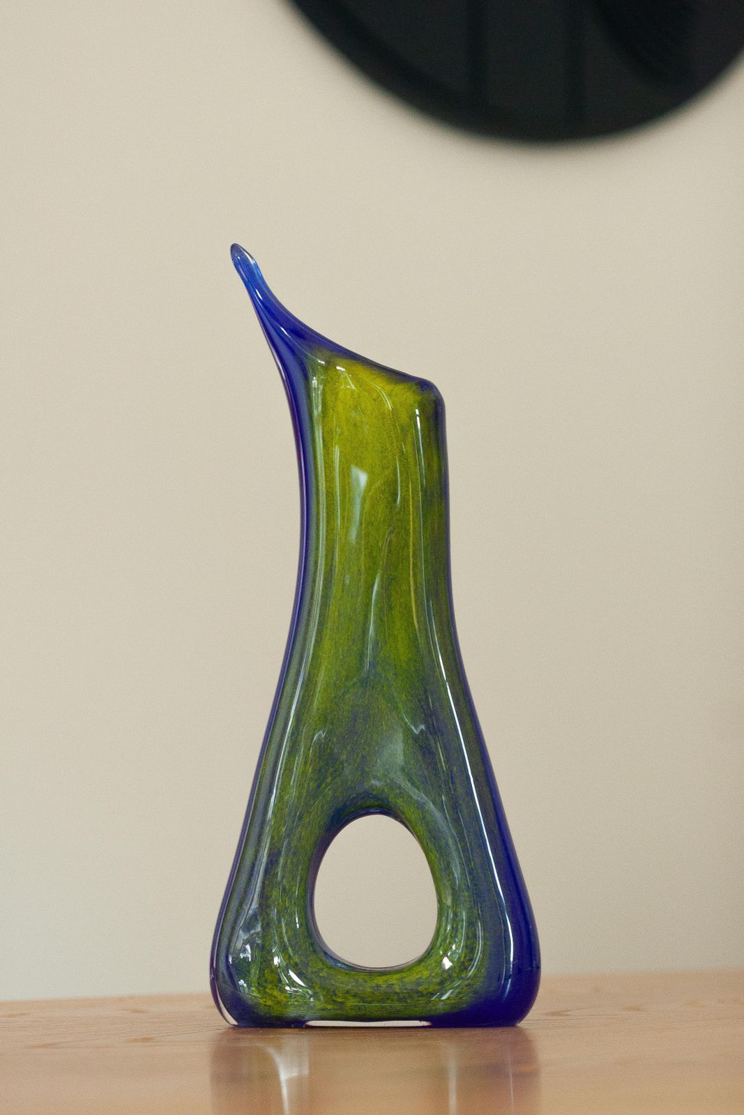 photo furniture Mid Century Ultramarine Blue And Yellow Artistic Vase, Europe, 1960s