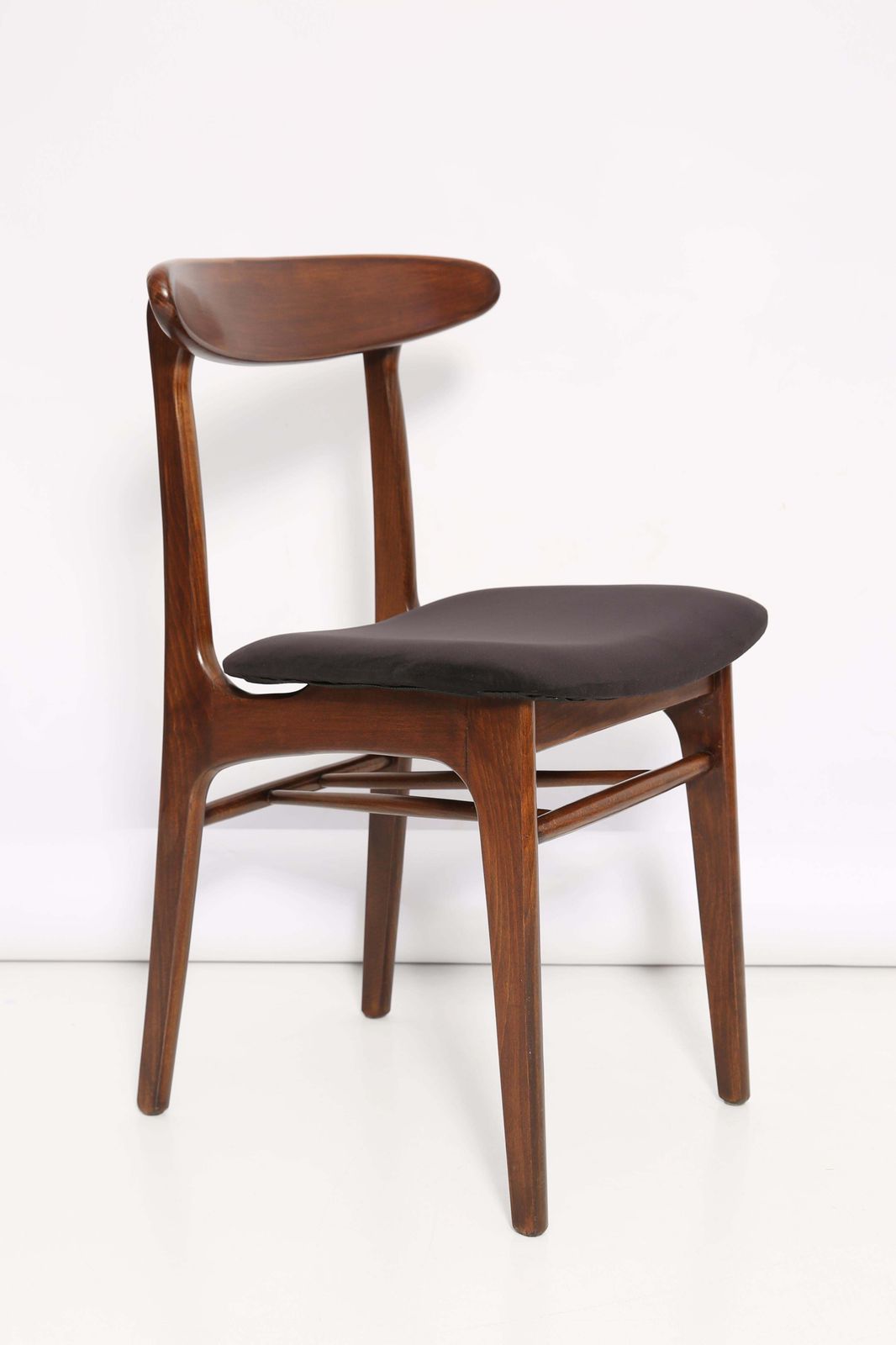 Mid Century Black Velvet Chair, Rajmund Halas, Poland, 1960s photo furniture