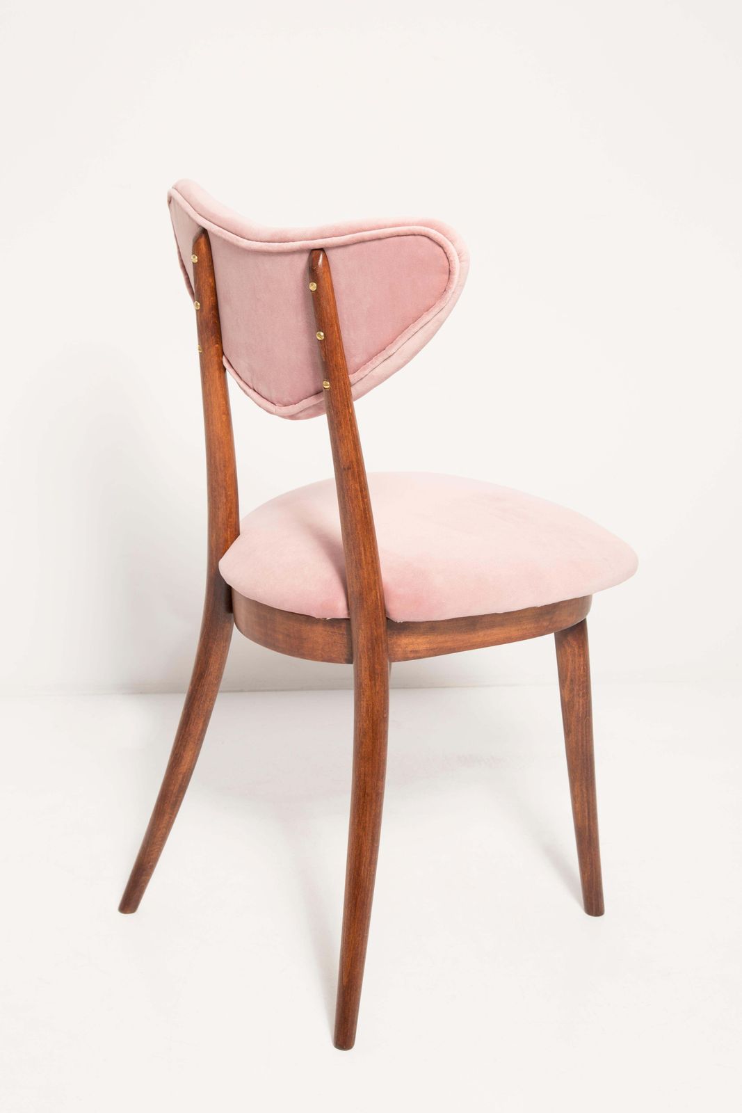 Mid Century Light Pink Velvet Heart Chair, Europe, 1960s photo Furniture