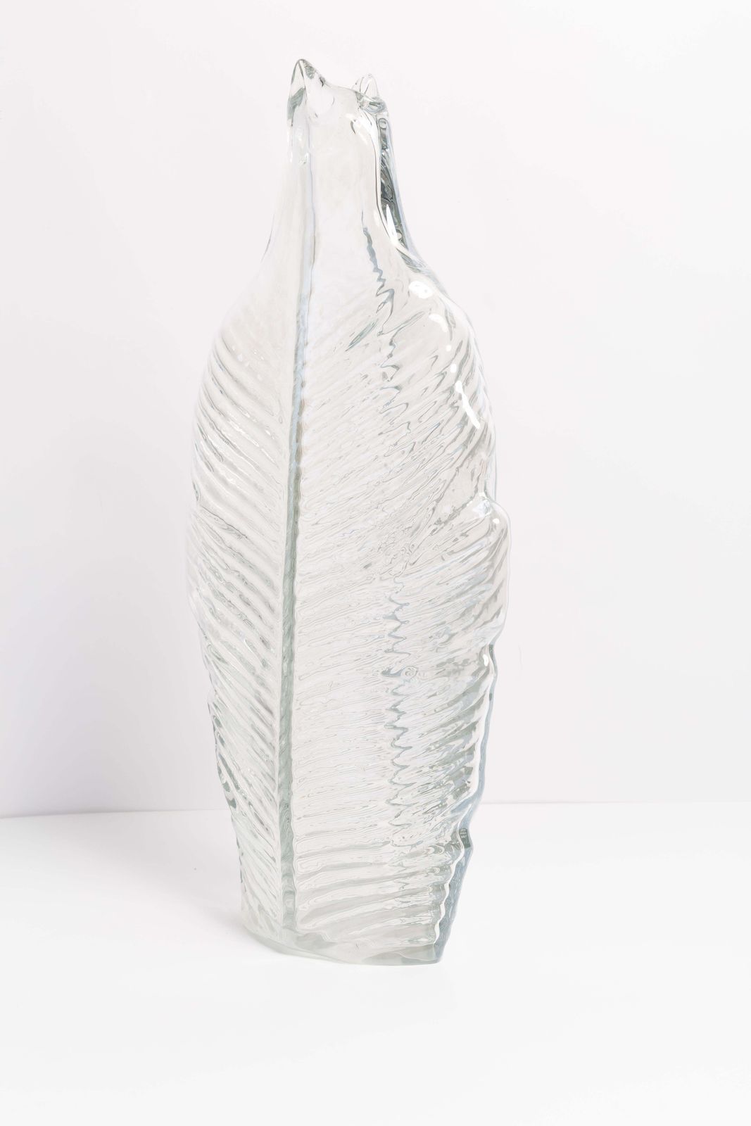 Mid Century Big Leaf Transparent Vase, Italy, 1960s photo Home Decor