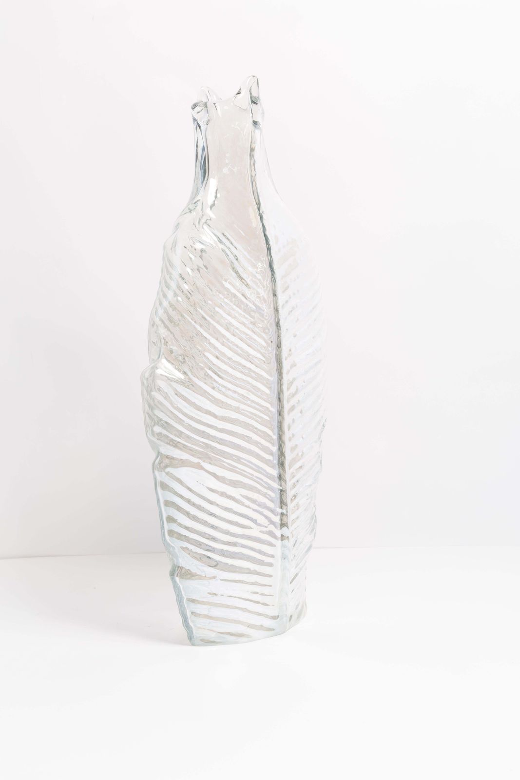 Mid Century Big Leaf Transparent Vase, Italy, 1960s photo vinterior