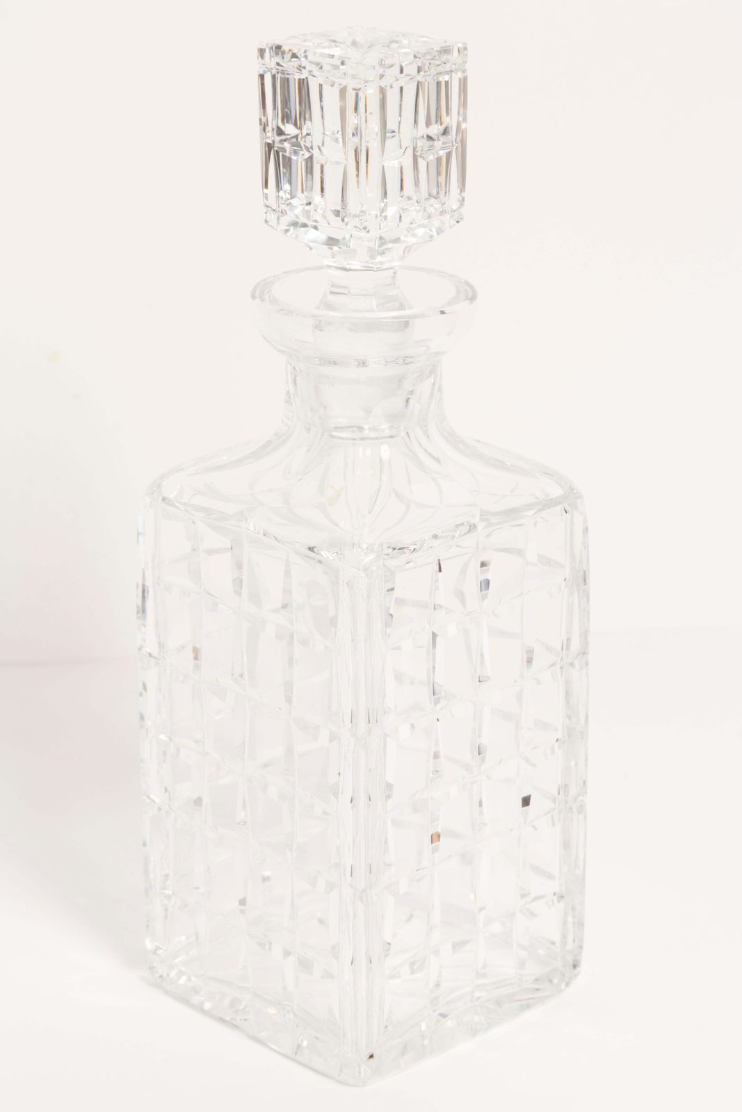 Mid Century Transparent Crystal Glass Decanter With Stopper, Europe, 1960s photo Home Decor