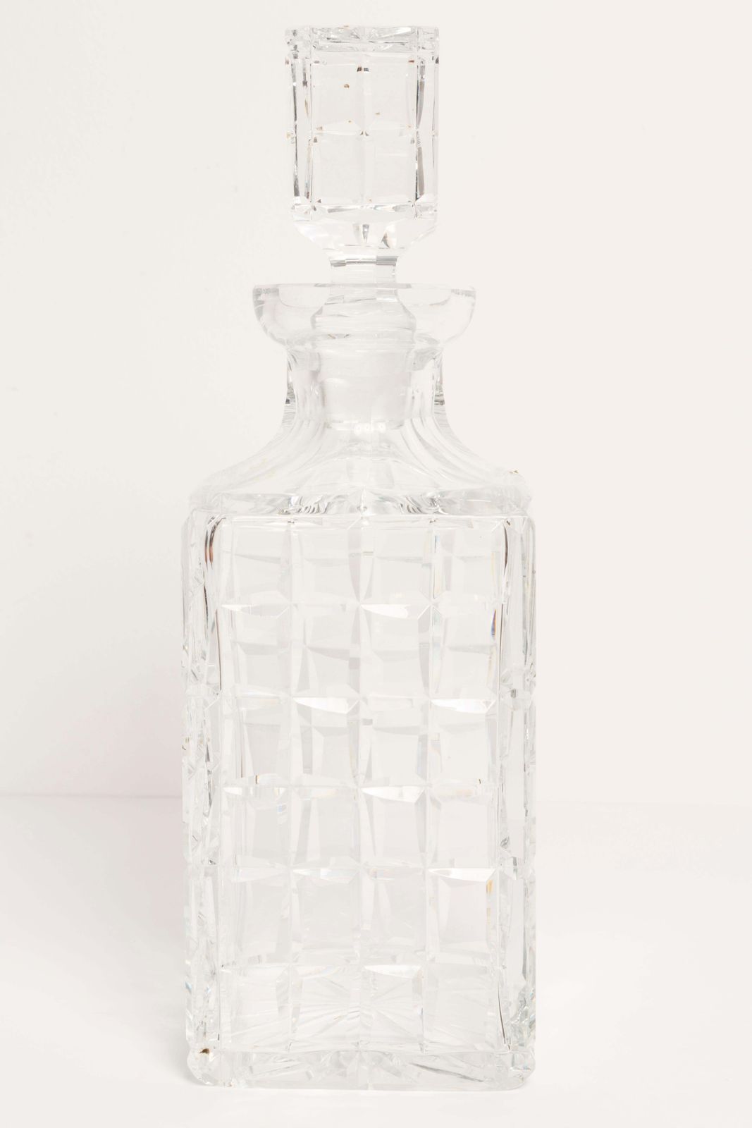 Mid Century Transparent Crystal Glass Decanter With Stopper, Europe, 1960s photo vinterior