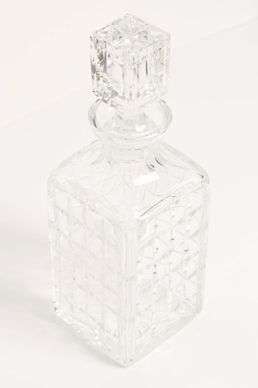 Mid Century Transparent Crystal Glass Decanter With Stopper, Europe, 1960s photo buy