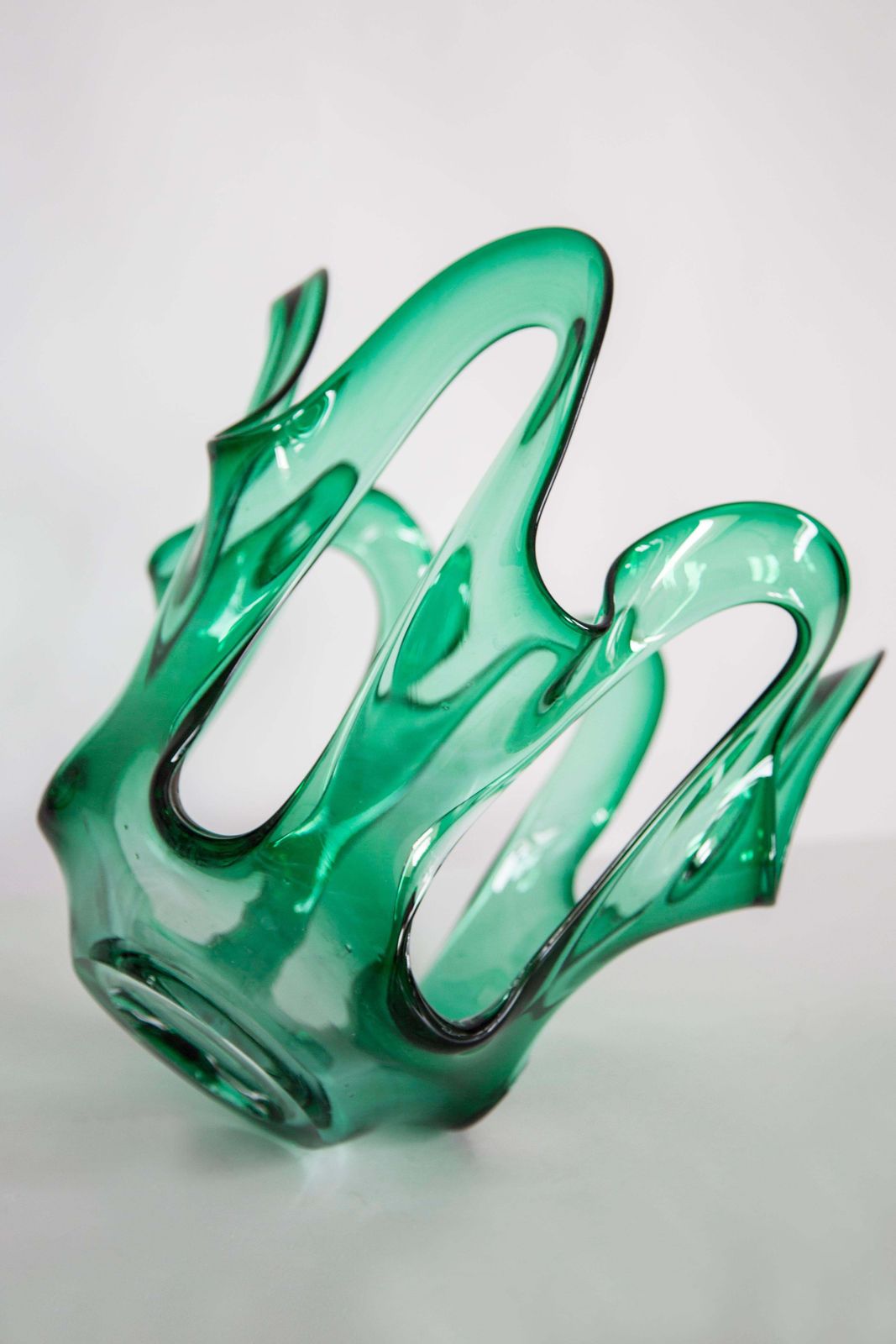 photo buy Mid Century Vintage Grote Glazen Vaas In Groen Aqua, Europa, Jaren 1970