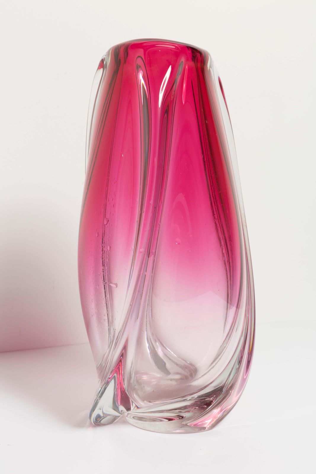 Mid Century Vintage Pink Big Vase, Val Saint Lambert, Belgium, 1960s photo Home Decor
