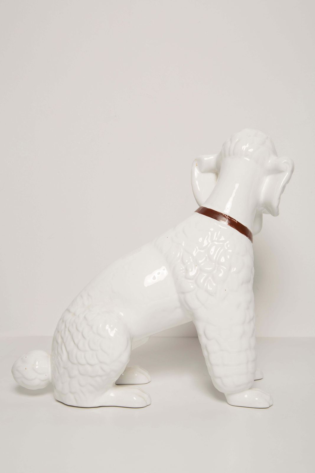 Art Mid Century Big King White Poodle Dog Sculpture, Italy, 1960s photo