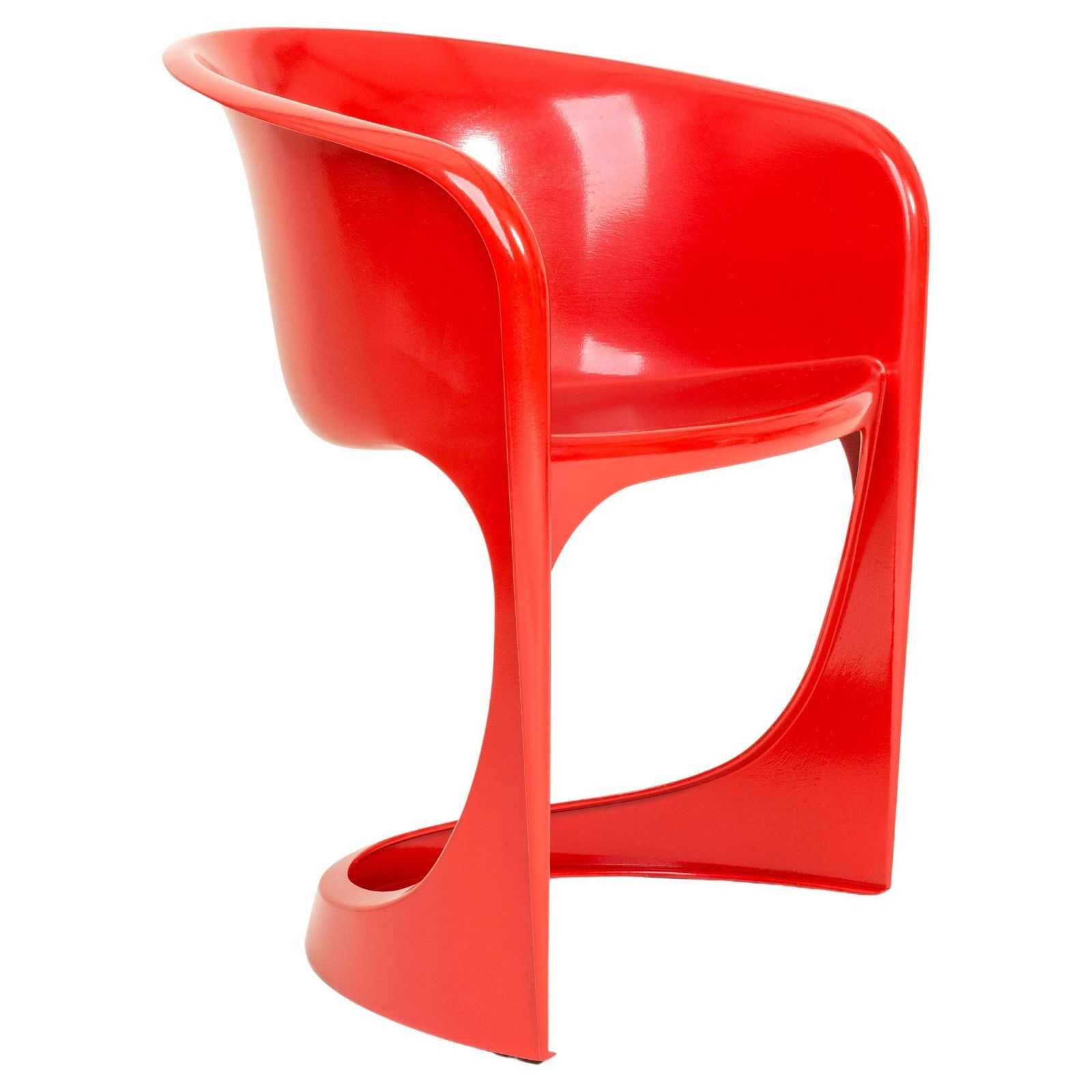 Mid Century Glossy Red Cado Chair, Steen østergaard, 1974