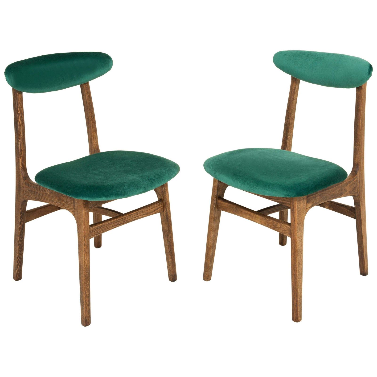 Set Of Two 20th Century Dark Green Rajmund Halas Chairs, Europe, 1960s.