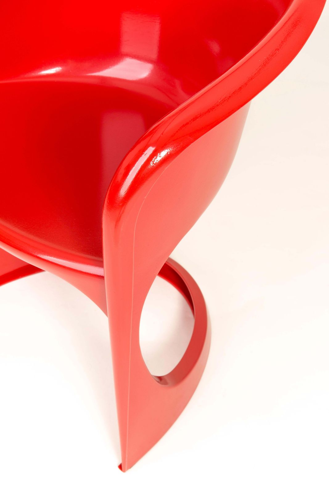 Mid Century Glossy Red Cado Chair, Steen østergaard, 1974 photo buy
