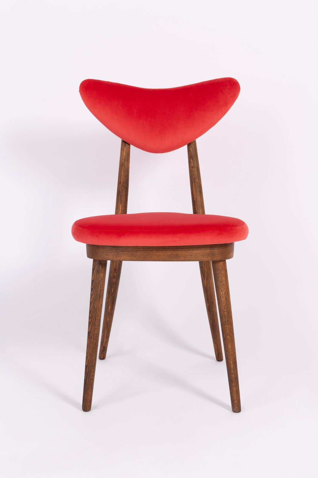 photo buy Set Of Two Red Heart Chairs, Poland, 1960s