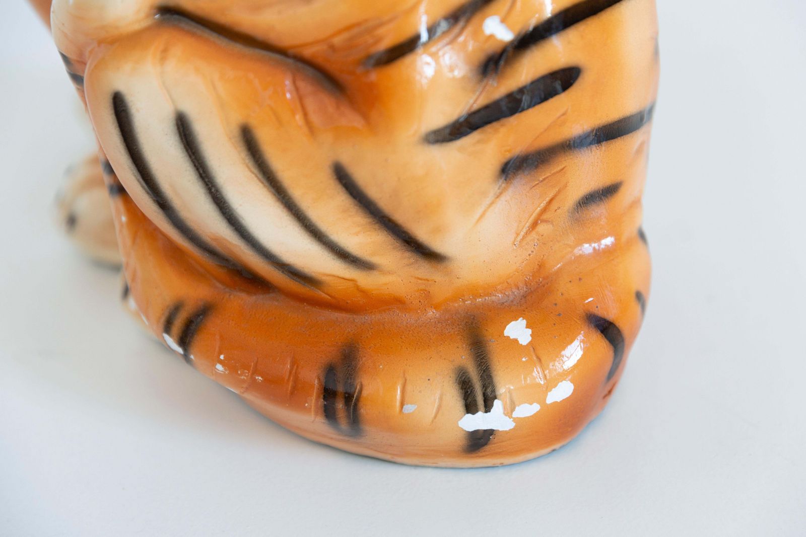 Big Rare Ceramic Tiger Decorative Sculpture, Italy, 1960s photo vinterior
