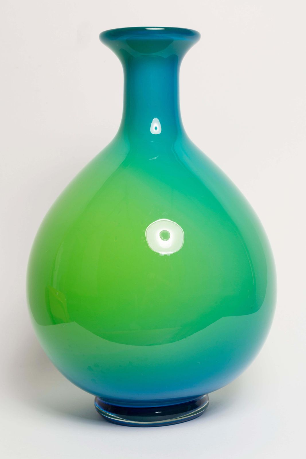 Mid Century Vintage Blue And Green Big Vase, 20th Century, Europe, 1960s photo vintage