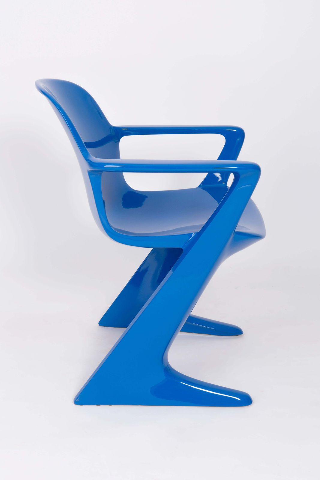 photo for sale Set Of Two Classic Blue Kangaroo Chairs Designed By Ernst Moeckl, Germany, 1968