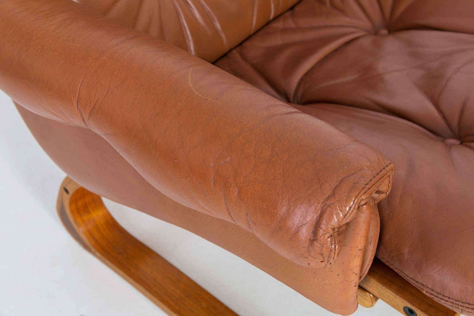 photo buy 20th Century Teak Wood Kengu Sofa, Elsa & Nordahl Solheim For Rybo Rykken, 1970s
