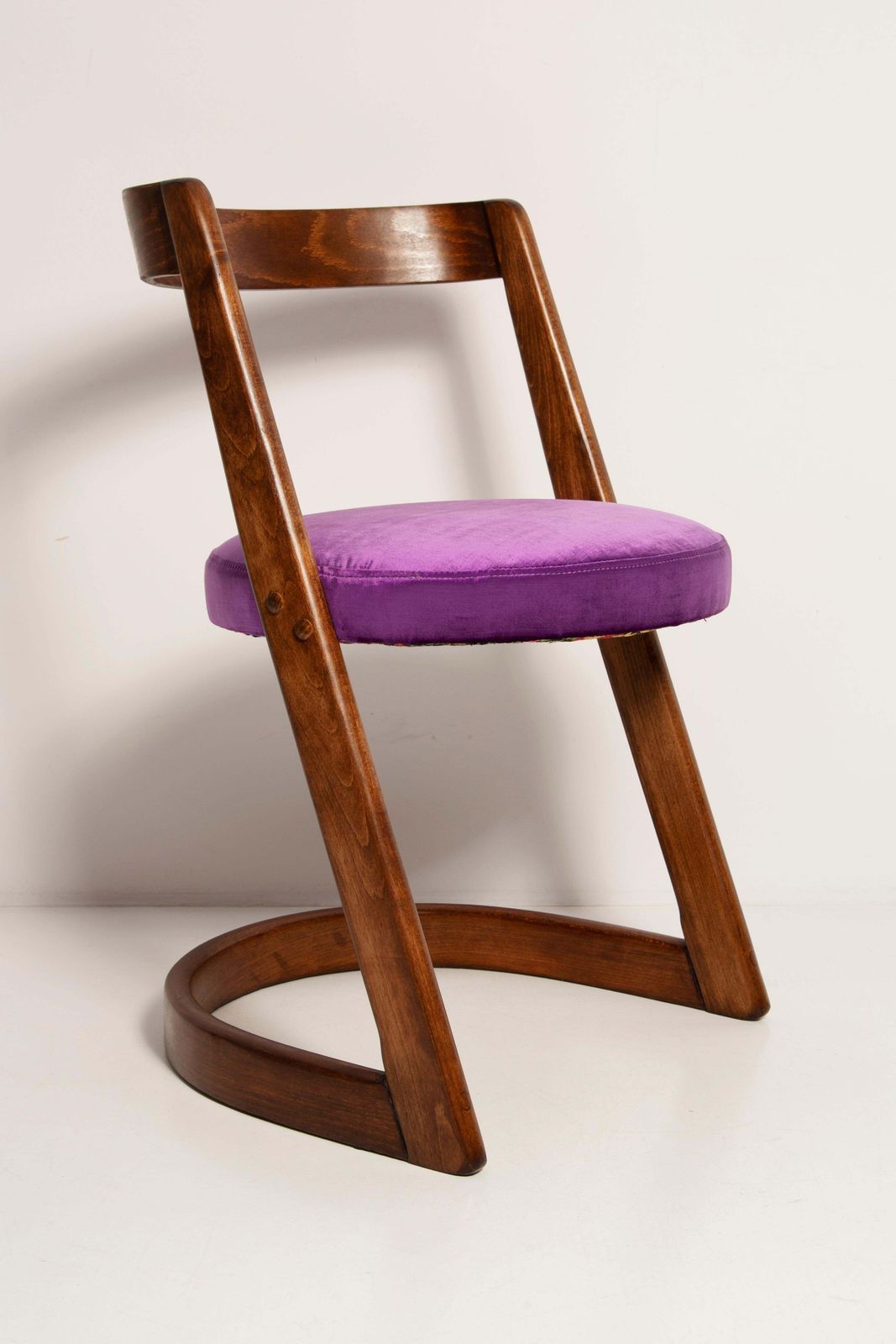 Midcentury Purple Velvet Halfa Chair, Baumann, France, 1970s photo Furniture