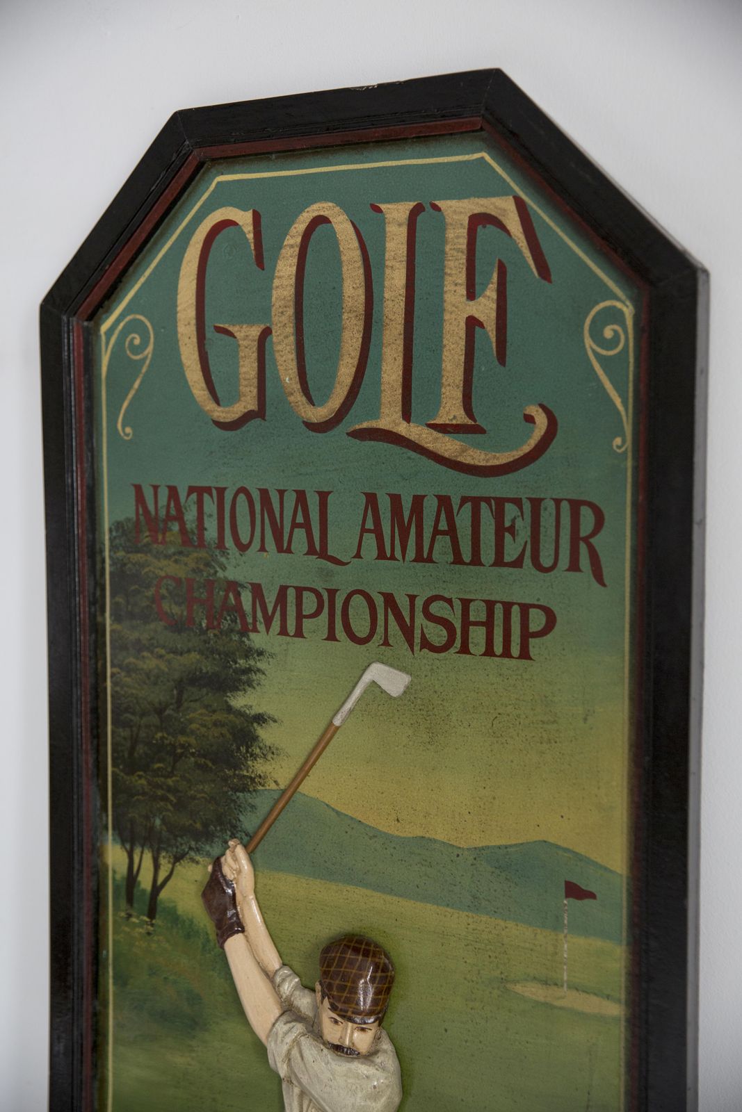 Mid Century Olieverfschilderij Met Golfmotief, Bruine Houten Lijst, Ca. Jaren 1960, Europa photo vintage
