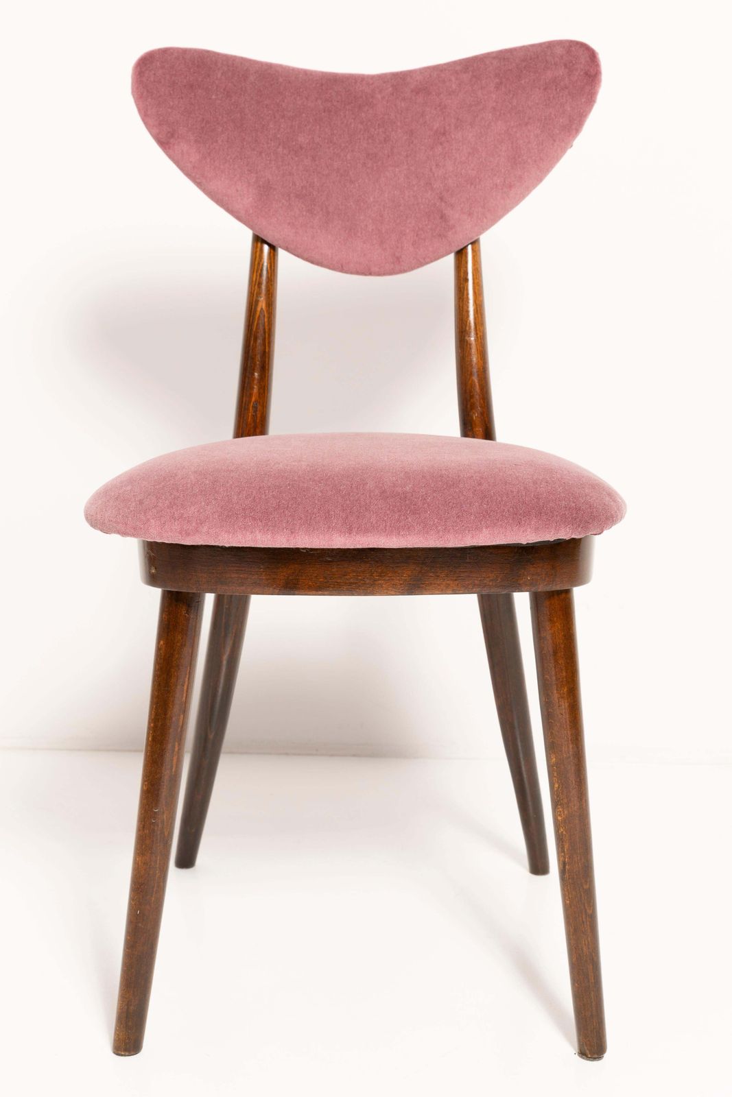 Set Van Vier Hartstoelen, Roze, Oranje, Bordeauxrood En Violet Fluweel, Europa, Jaren 1960 photo 2123.0