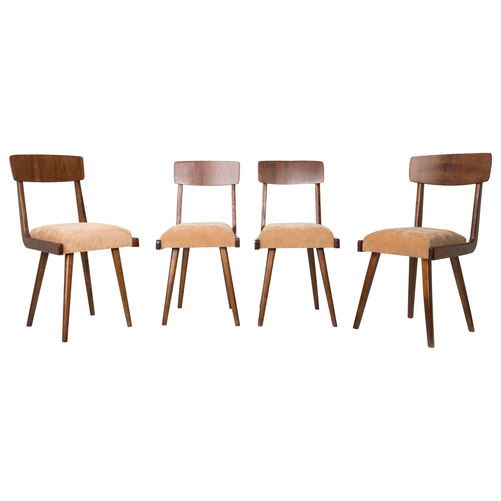 Set Of Four 20th Century Gazelle Beige Wood Chairs, 1960s