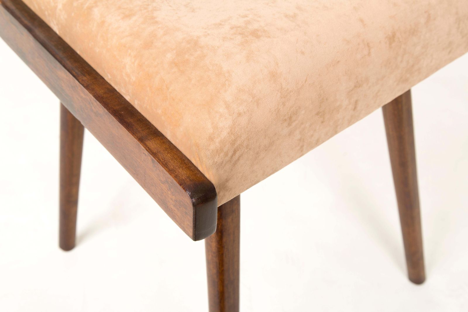 Set Of Four 20th Century Gazelle Beige Wood Chairs, 1960s photo vintage