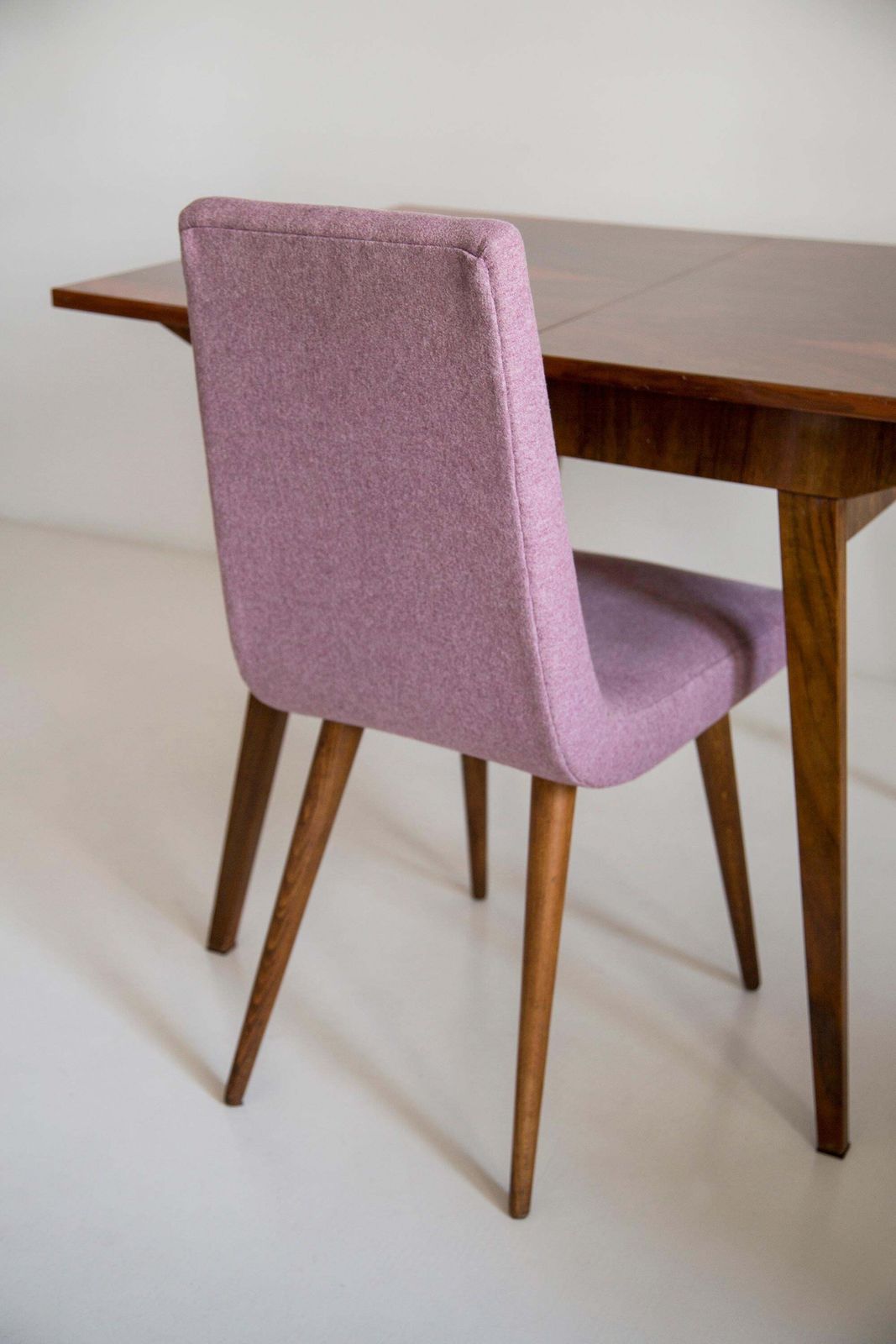 Midcentury Walnut Kitchen Table And Chairs, Danuta Lewandowska, Poland, 1960s photo for sale