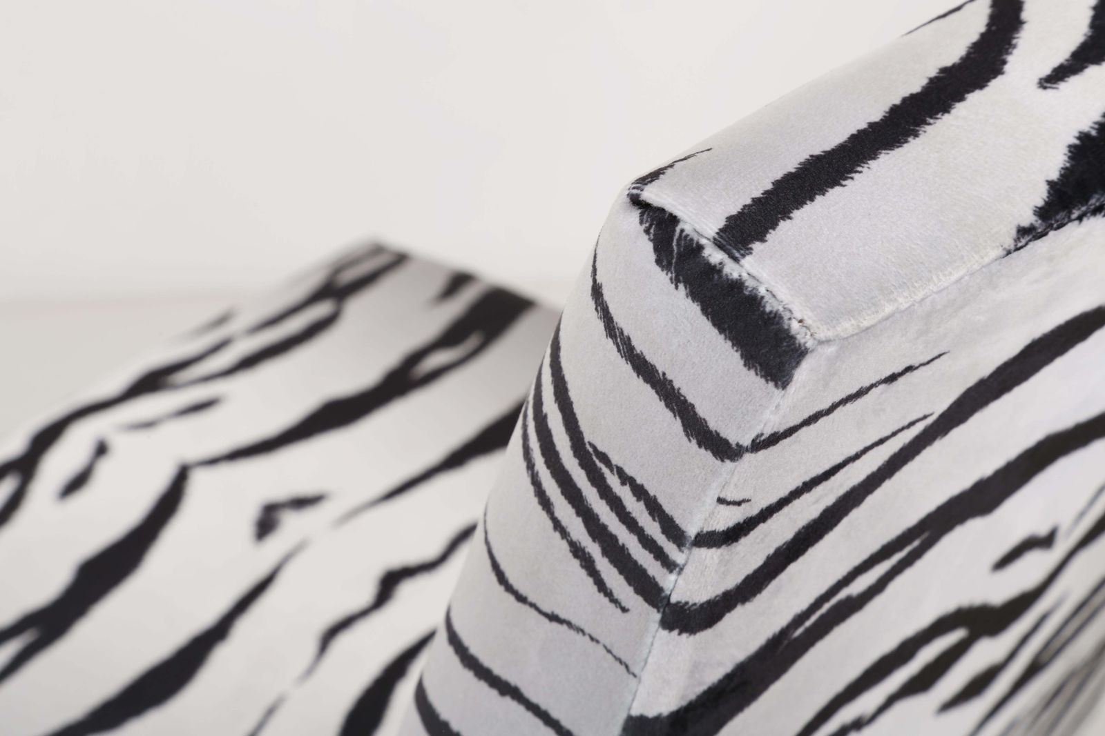Set Of Four 20th Century Black And White Zebra Velvet Chairs, Europe, 1960s photo vinterior
