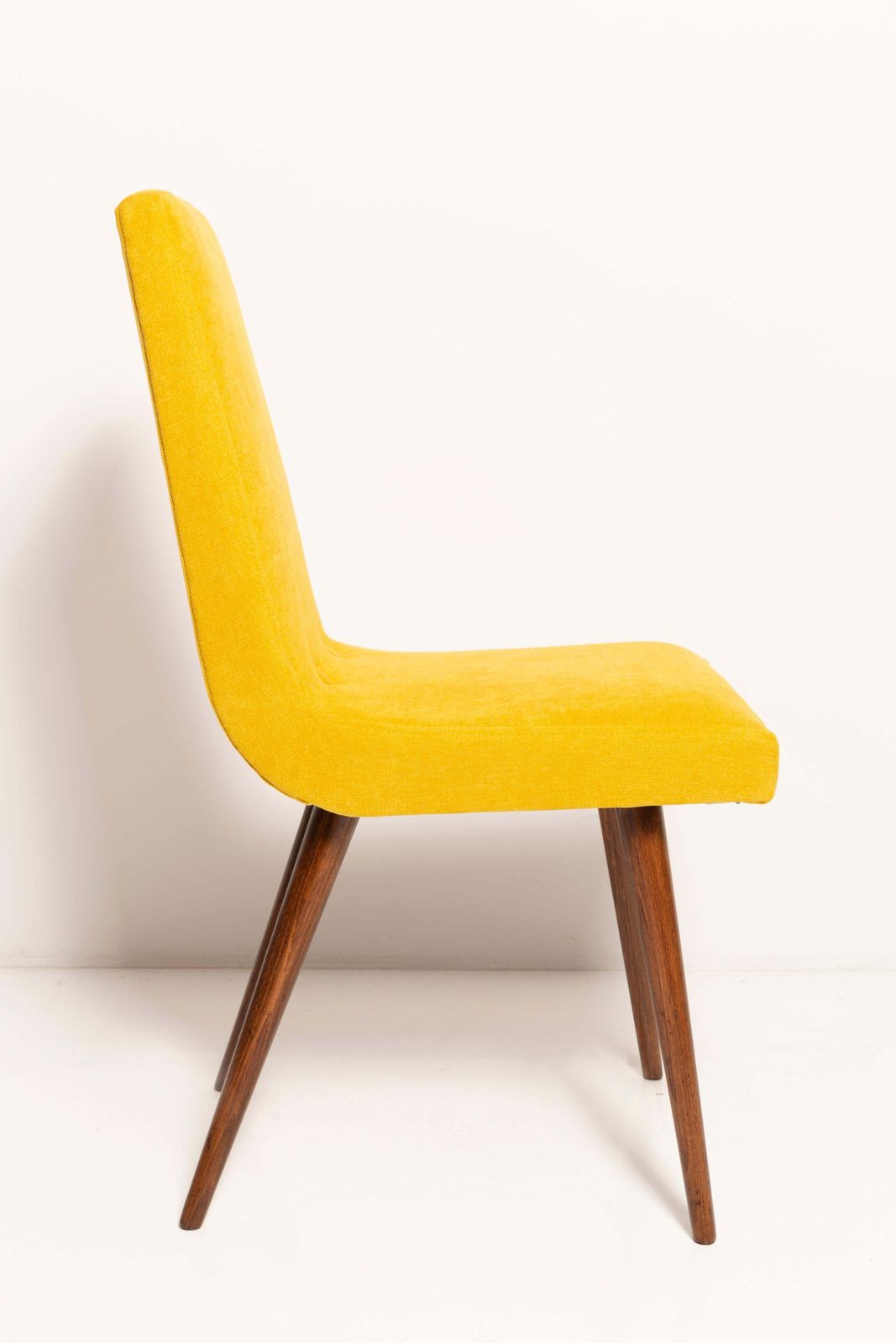 Set Of Four 20th Century Mustard Yellow Wool Chair, Rajmund Halas Europe, 1960s photo 2041.0