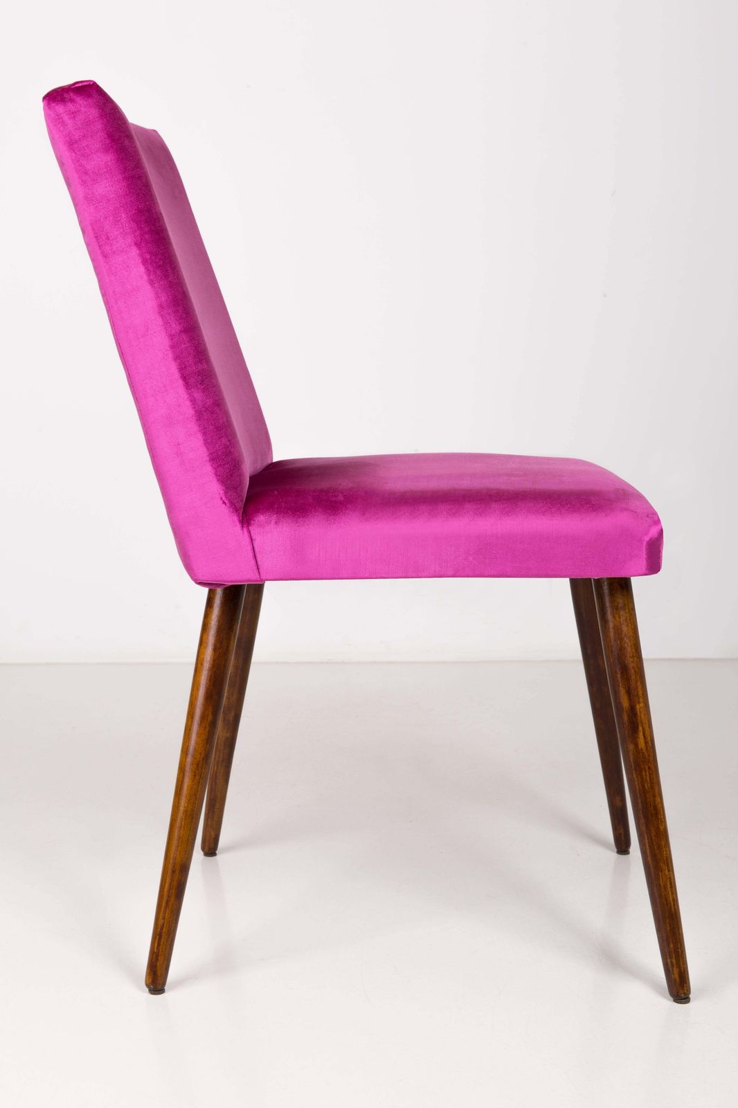Set Of Four 20th Century Magenta Pink Velvet Chairs, 1960s photo for sale