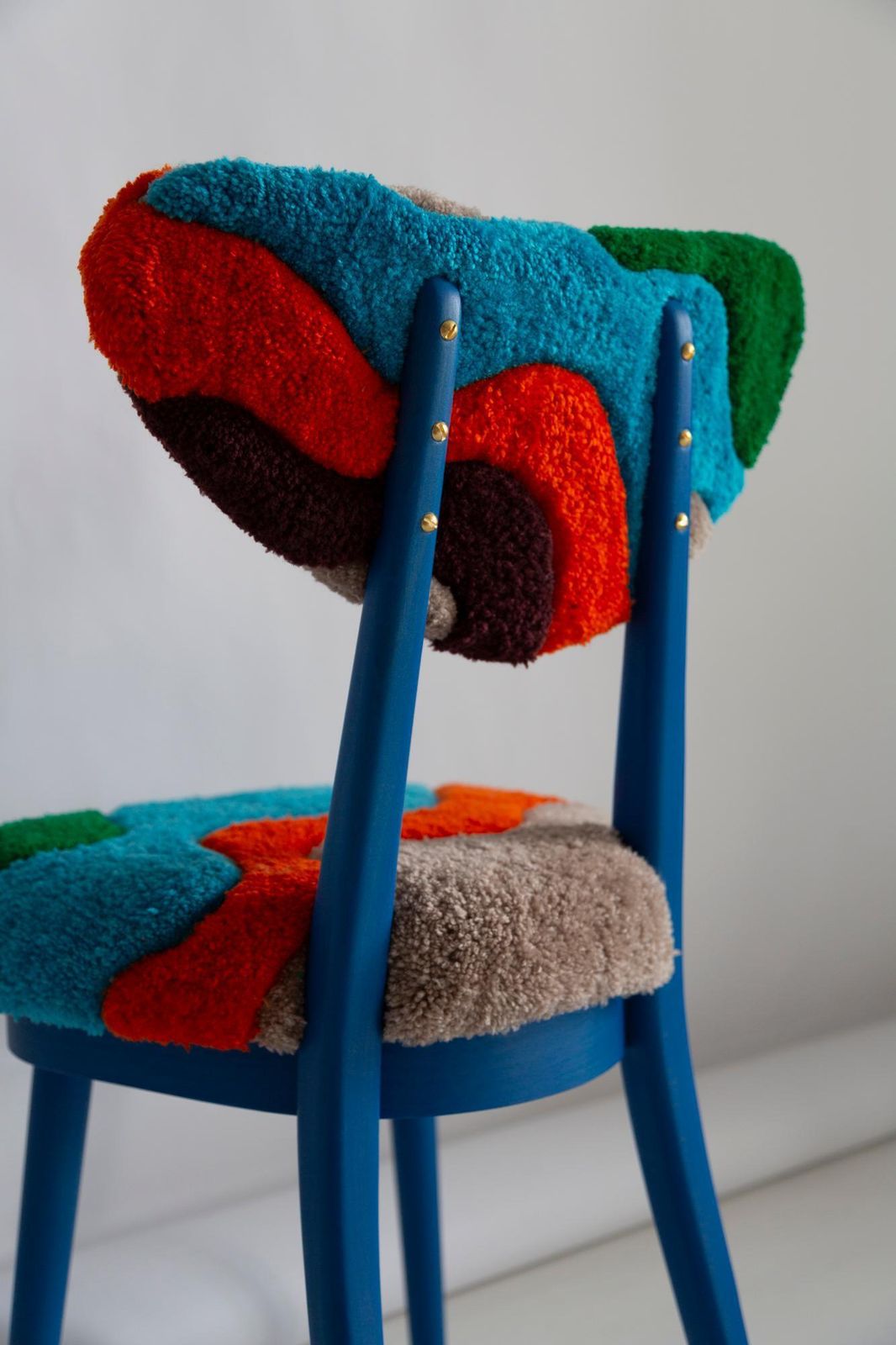 Set Of Three Mid Century Heart Chairs, Hand Tufting Wool, Europe, Poland, 1960s photo buy