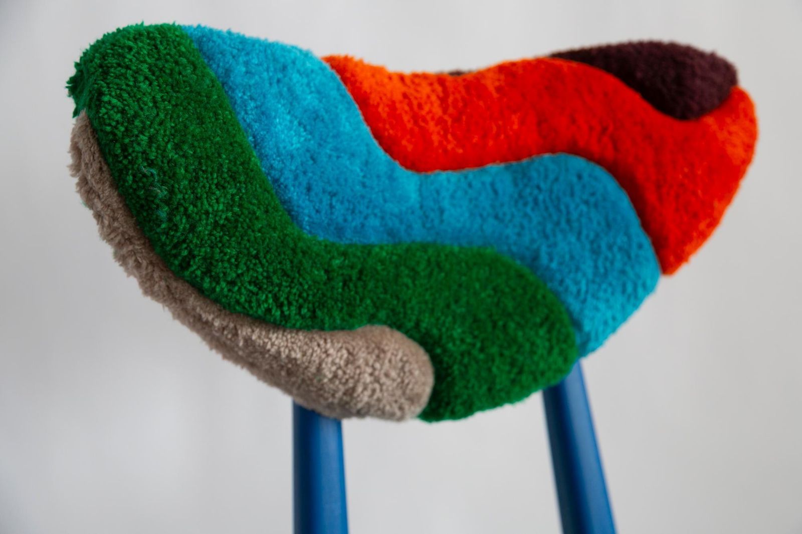 2296.0 Set Of Three Mid Century Heart Chairs, Hand Tufting Wool, Europe, Poland, 1960s photo