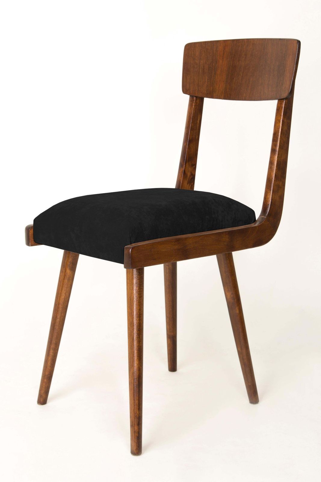 Set Of Four 20th Century Black Wood Chairs, 1960s photo Furniture