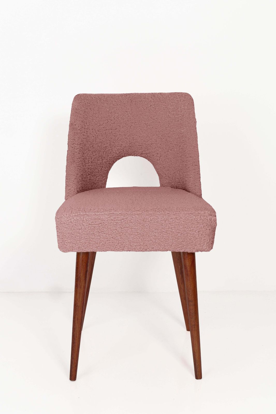 Set Of Two Pink Boucle 'Shell' Chairs, 1960s photo for sale