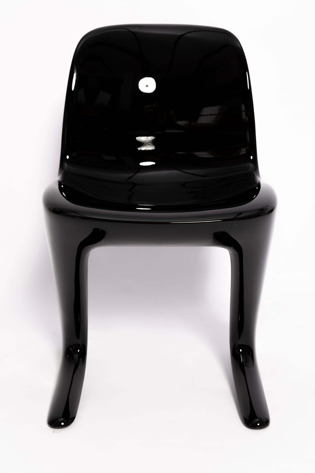 Mid Century Black Glossy Kangaroo Chair Designed By Ernst Moeckl, Germany, 1960s photo vinterior