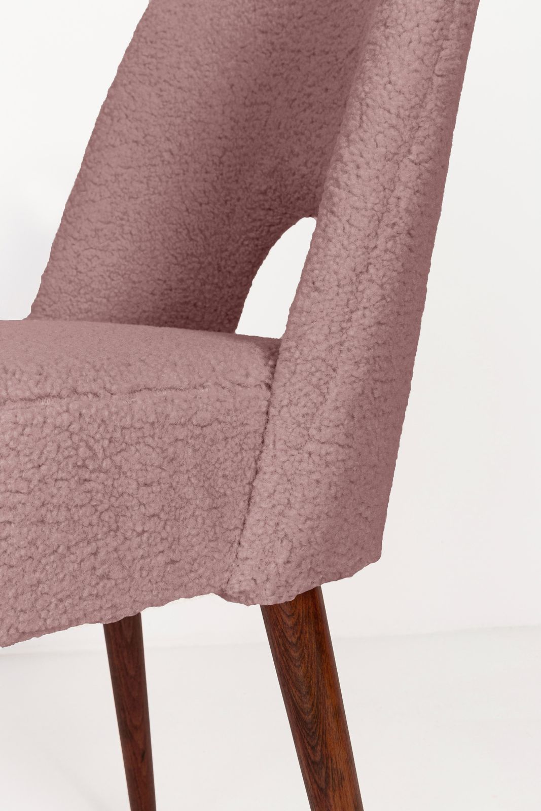 Set Of Two Pink Boucle 'Shell' Chairs, 1960s photo vintage