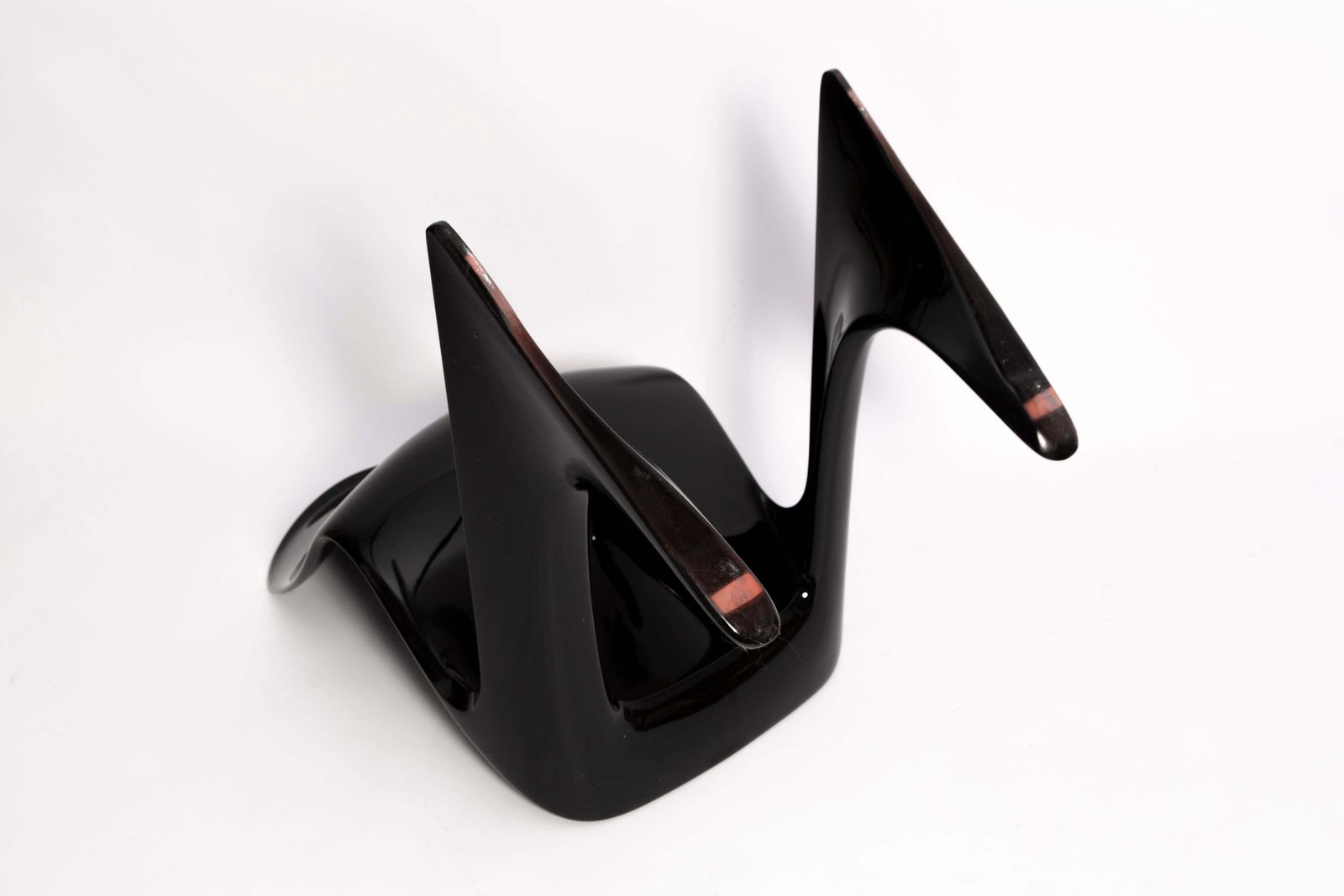 photo for sale Mid Century Black Glossy Kangaroo Chair Designed By Ernst Moeckl, Germany, 1960s