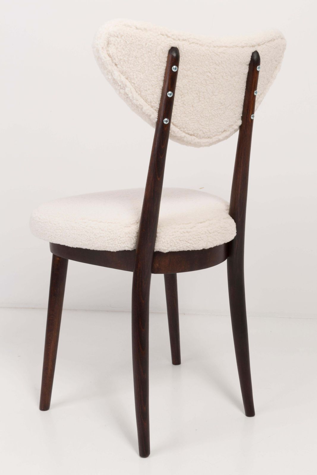 Furniture Pair Of Light Boucle Heart Chairs, Europe, 1960s photo