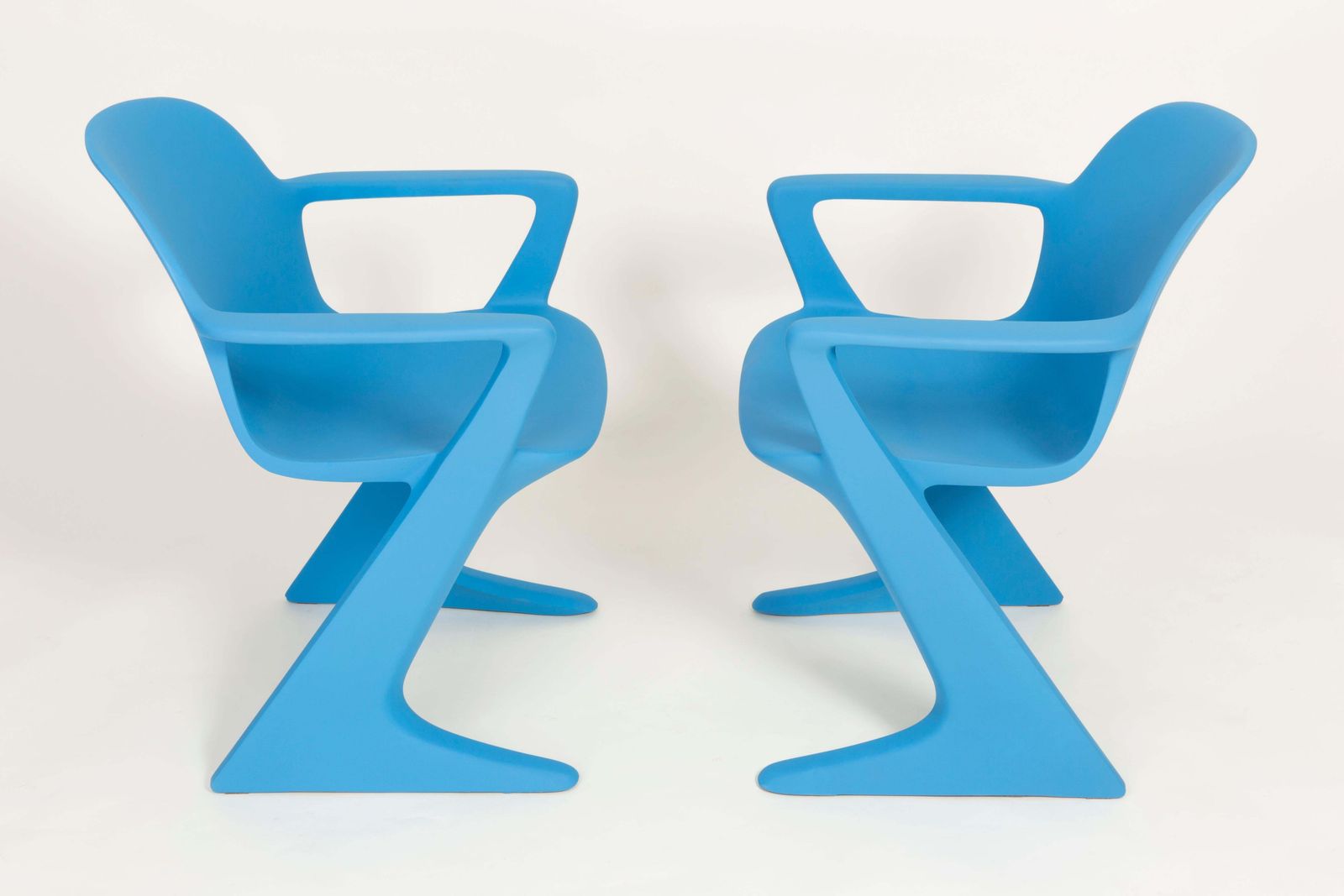 Set Of Two Blue Kangaroo Chairs Designed By Ernst Moeckl, Germany, 1968 photo for sale