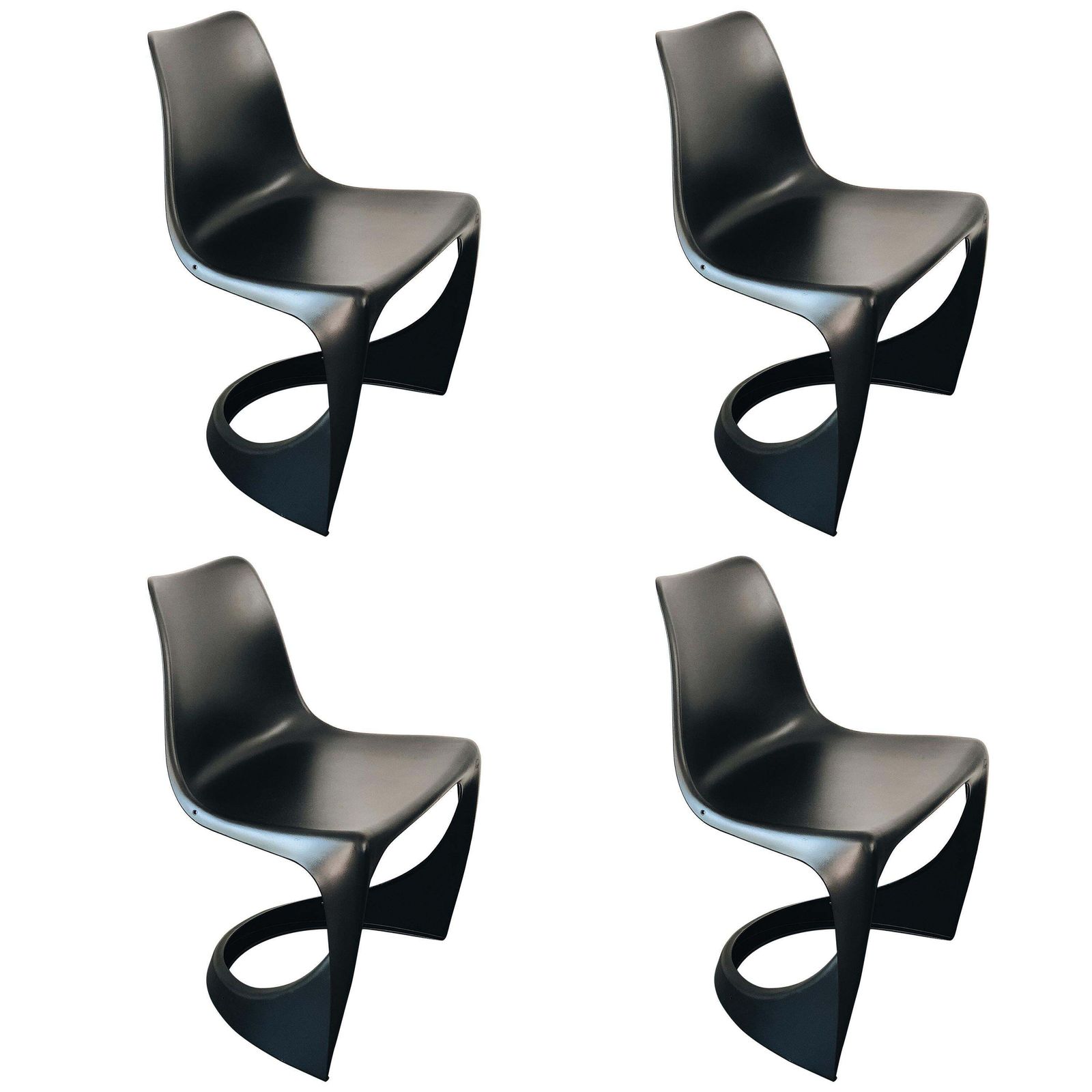 Set Of Four Black Cado Chairs, Steen østergaard, 1960s