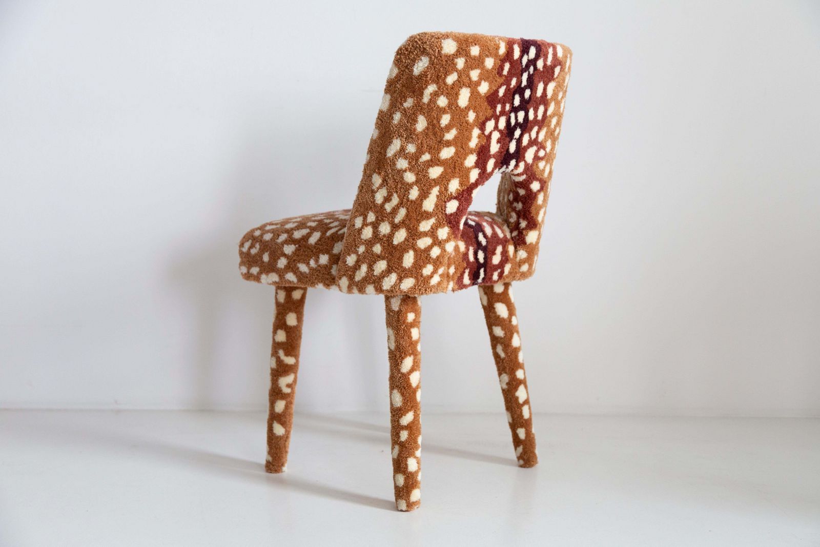 Mid Century Hand Tufting Roe Deer Bambi Wool Shell Chair, Europe, 1960s photo 1658.0